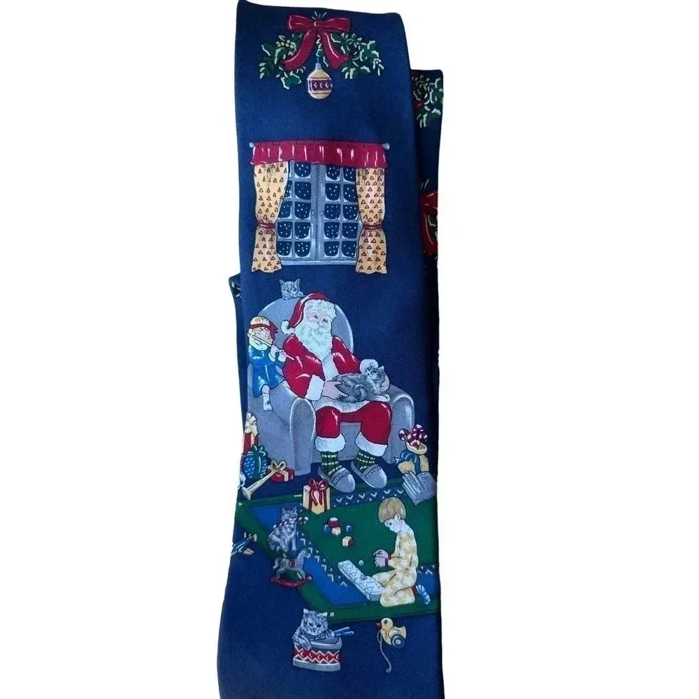 Vintage American Tradition Mens Christmas Santa Clause Christmas Ties Size OS